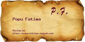 Popu Fatima névjegykártya